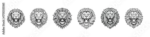 Lion head logo icon ai generated