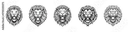Lion head logo icon ai generated