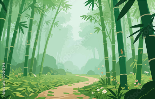Graphic illustration style, landscape image, vector image	