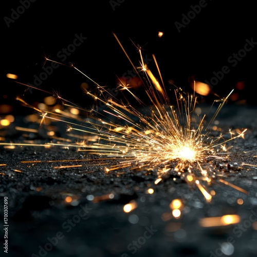ultra close up photo of sparks on black background