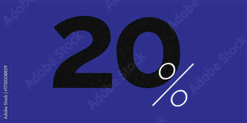 Sale off discount promotion set made of numbers . Vector Illustration ( Discount 20% percent) with small text ( special offer )