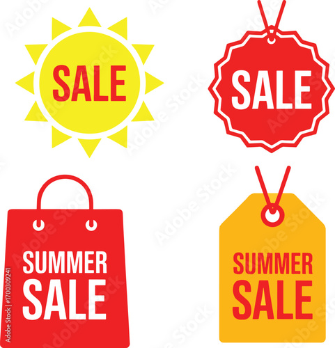 Sale and discount price tag icon set for shopping and promotion design