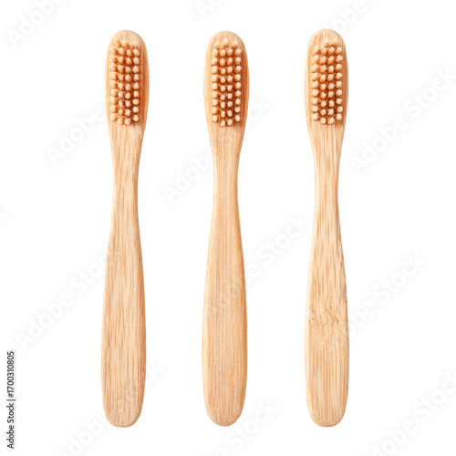 Eco Toothbrushes Top View on Transparent Background