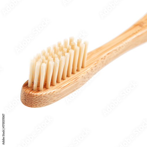 Eco Friendly Toothbrush with Bristles on Transparent Background