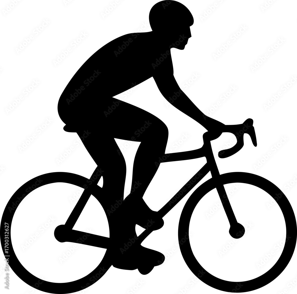 Obraz premium Cycling Silhouette Vector Bicycle Rider Sport Design