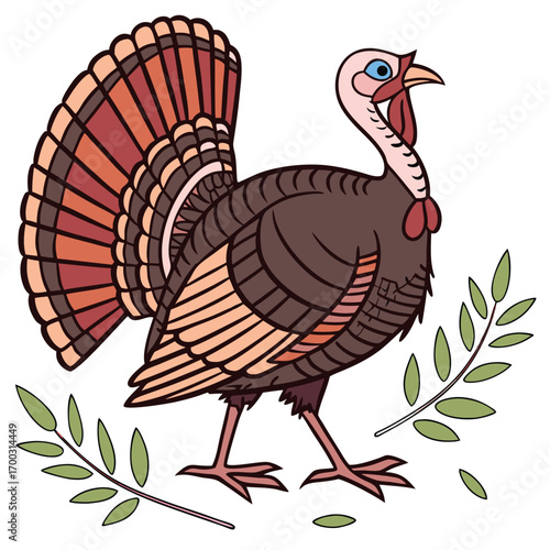 Traditional Turkey Graphic for Fall Decor

