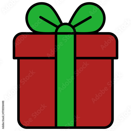 green gift box with ribbon