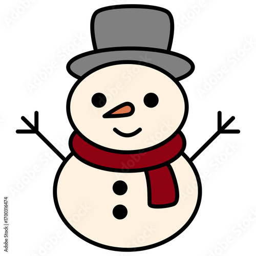 snowman with red hat