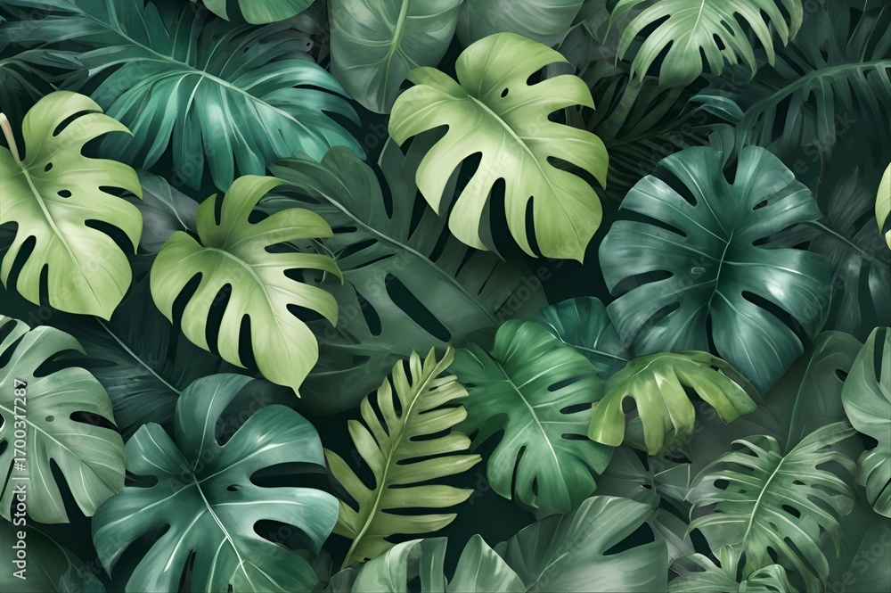custom made wallpaper toronto digitalTropical Leaves Seamless