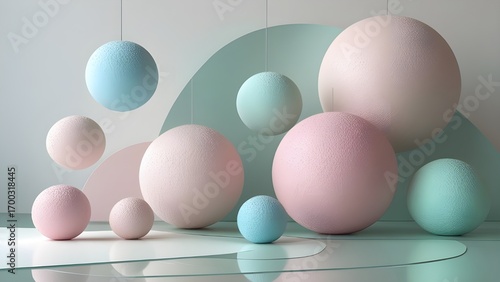 easter eggs on green background