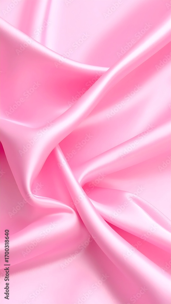 Fototapeta premium Close-up view of soft pink silk fabric