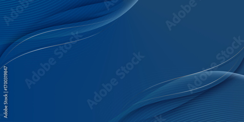 Elegant Blue Background with Flowing Curved Lines