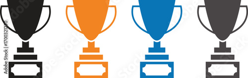 Trophy Cup Icon Set for Sports, Business, and Academic Achievements