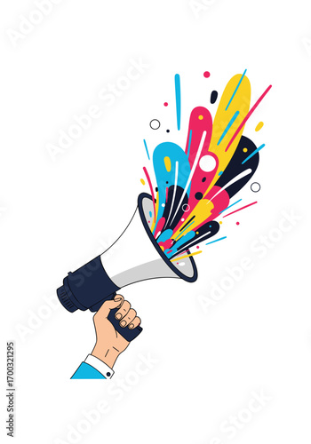 Announcing new ideas with vibrant explosions of color and sound