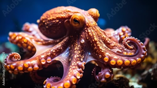 Close-up of an octopus in its natural habitat