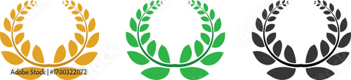Set of Laurel Wreath Icons for Award, Achievement, and Victory Concepts