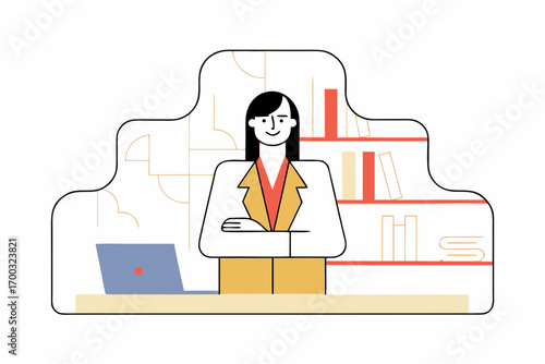 Confident, successful middle-aged businesswoman exective in office, professionl portrait.