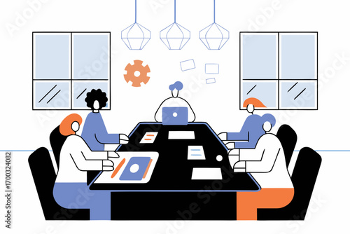 Young entrepreneurs working on digital startup, braistorming and planning projcts in office.