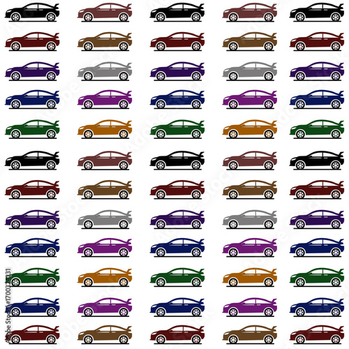 Colorful Modern Car Collection pattern