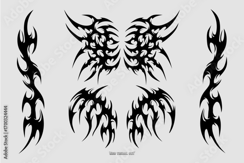 Neo tribal tattoo design set, tribal design for tshirt set