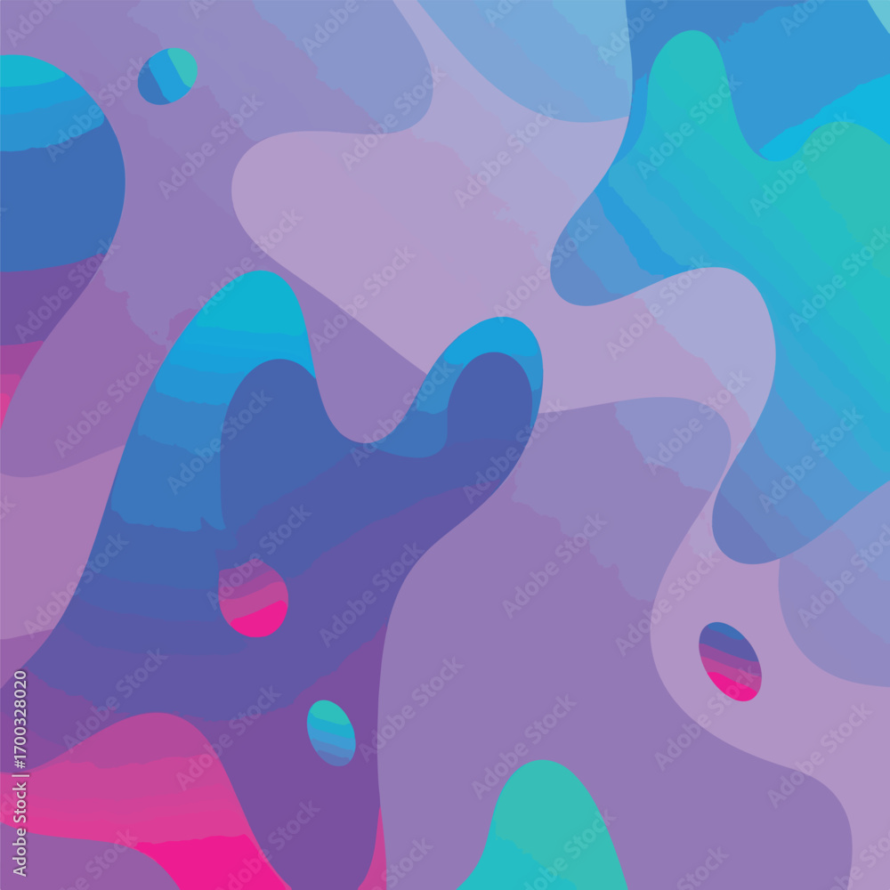 Naklejka premium Abstract liquid shapes blend with a watercolor texture in a vector design, seamless pattern, royalty stock.