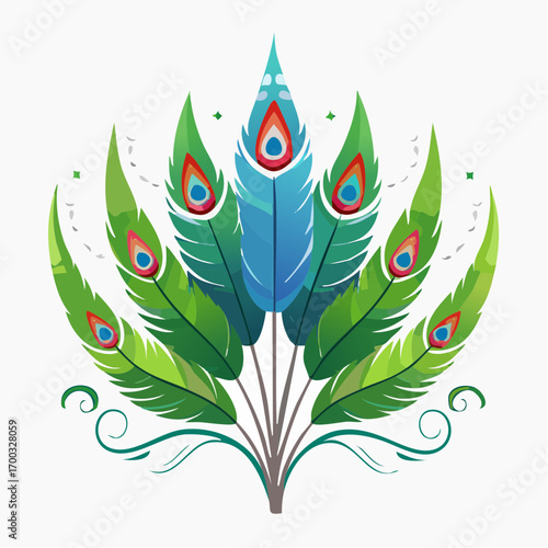 Vibrant Peacock Feathers With Green And Blue Hues