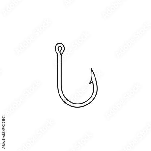 Fishing Hook Line Art Illustration