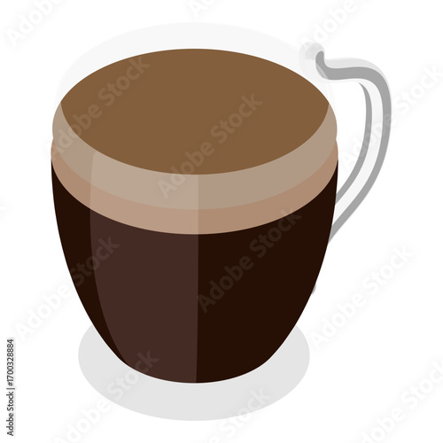 3D Isometric Flat Vector Set of Coffee Beverages, Cafe Menu. Item 1