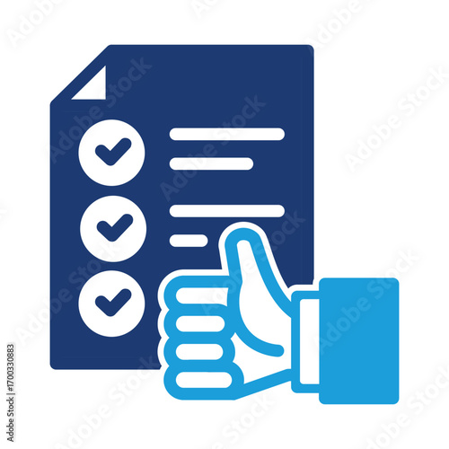 tumb and check list colored icon vector design good for web or mobile app