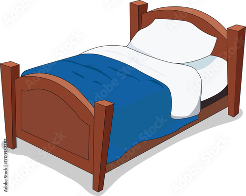 Bed isolated on a white background vector illustration