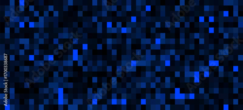 This image features a vibrant dark blue abstract tech pattern background. The design consists of a network grid with varying shades of dark blue, creating a dynamic and energetic visual effect
