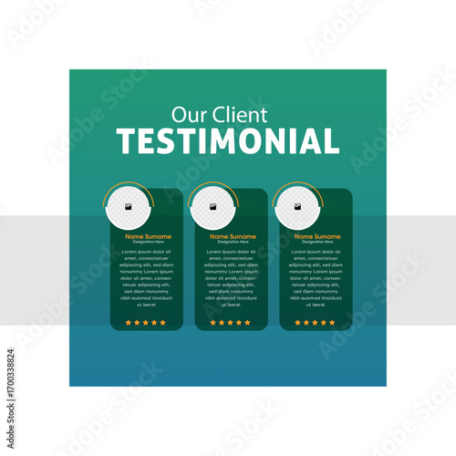 Client Testimonial Template Design for Business, Marketing, and Social Media Post	
