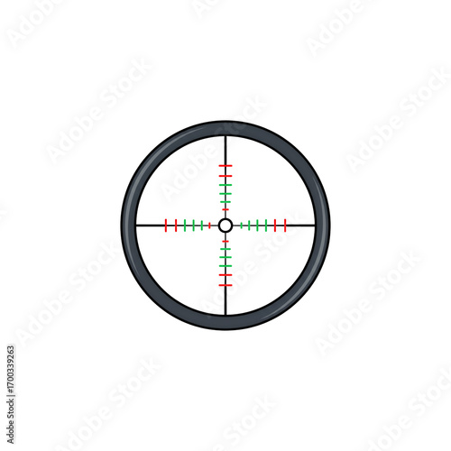 A detailed crosshair design illustration for shooter and war games. Perfect for targeting visuals, UI elements, or gaming-related creative projects in digital and print