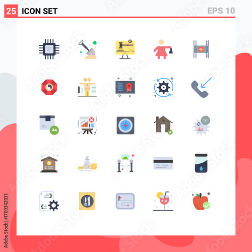 Stock Vector Icon Pack of 25 Line Signs and Symbols for film budget copy right woman people Editable Vector Design Elements