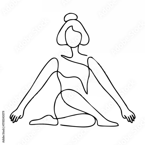 Woman in yoga pose balance Ve...