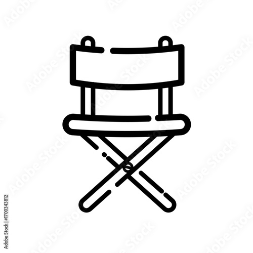 Fishing chair line icon - vector icon