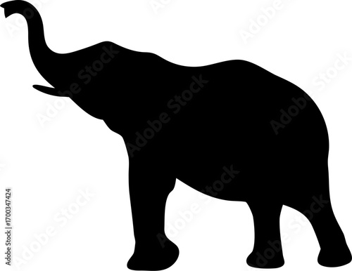 Elephant Silhouette Vector Illustration Wild Animal Design