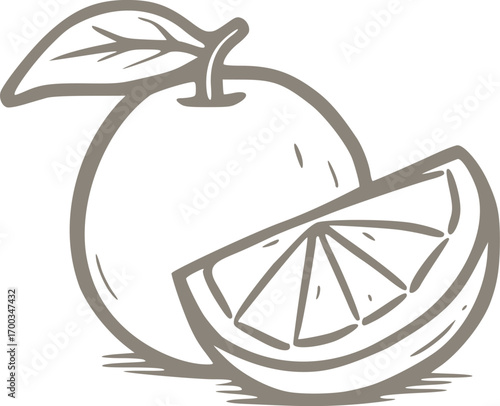 Creative design of orange fruit symbol