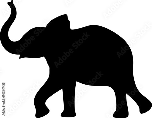 Elephant Silhouette Vector Illustration Wild Animal Design