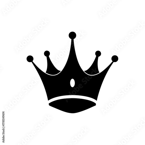 crown icon black silhouette vector illustration on transparent background