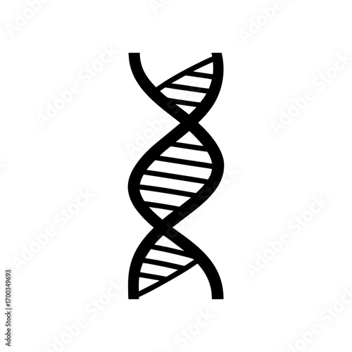 dna helix icon black silhouette vector illustration on transparent background