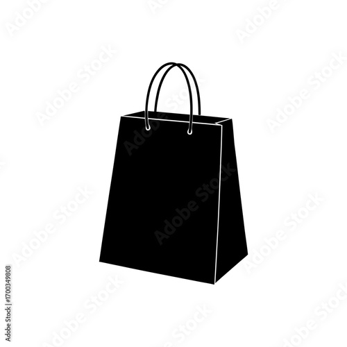 gift bag icon black silhouette vector illustration on transparent background