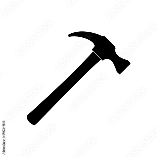 Wallpaper Mural hammer icon black silhouette vector illustration on transparent background Torontodigital.ca