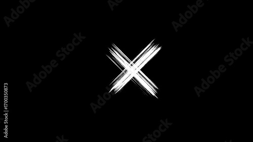 Brush stroke black and white transition background Animation of a 4k realistic colorful paint stroke, Watercolor Retro art Vintage crossed lines, denial concept.
