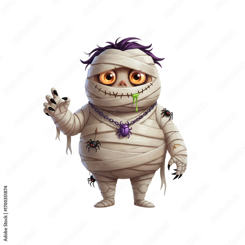 Fototapeta premium mystical mummy character isolated on transparent background