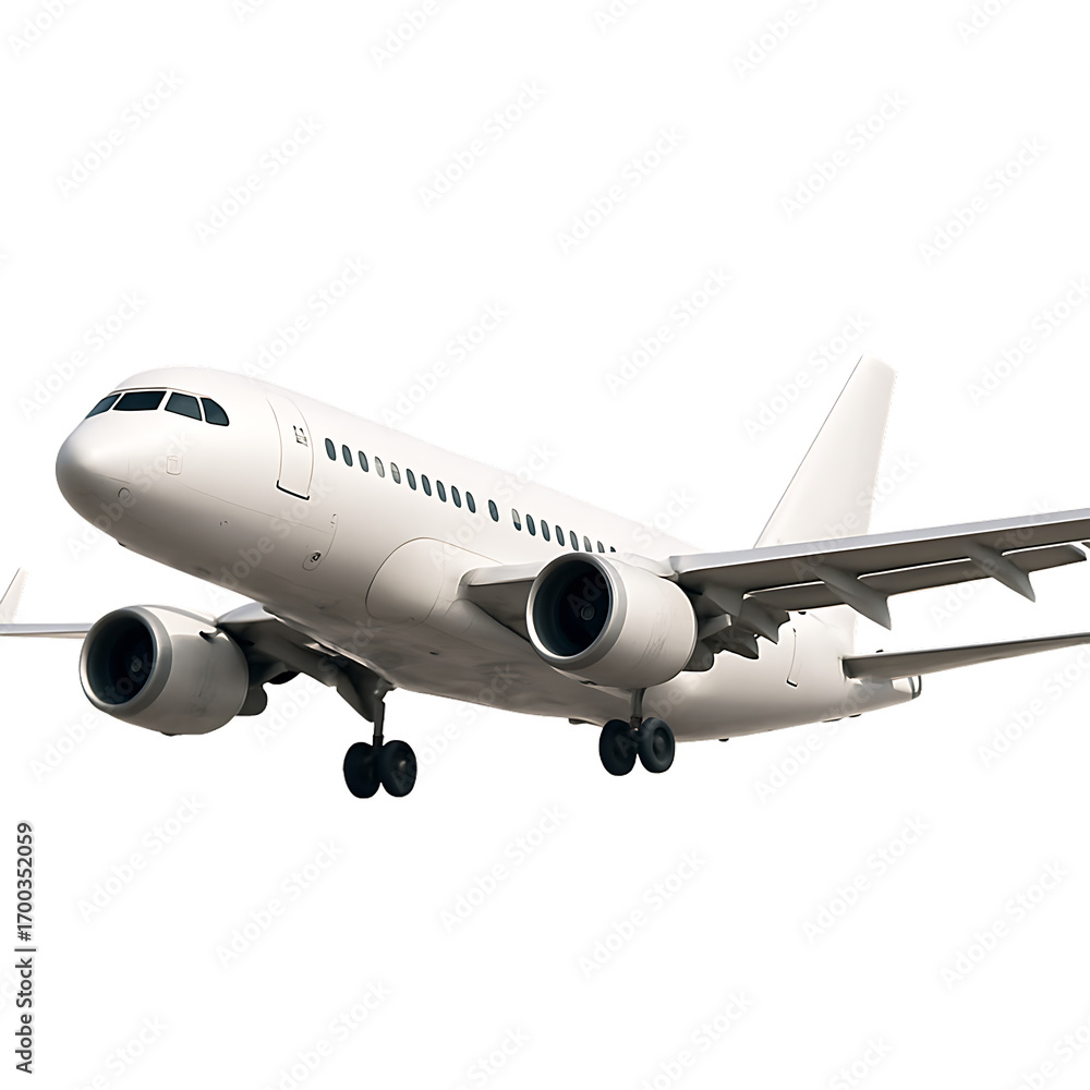 Obraz premium Airplane in Flight on Transparent Background