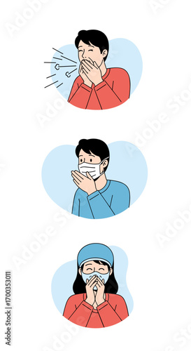 Protecting yourself and others from coughs and sneezes with masks and hygiene practices