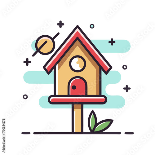 Birdhouse Line Art