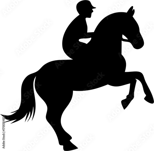 Equestrian Silhouette Vector Illustration Horse Rider Sport