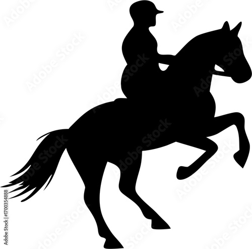 Equestrian Silhouette Vector Illustration Horse Rider Sport